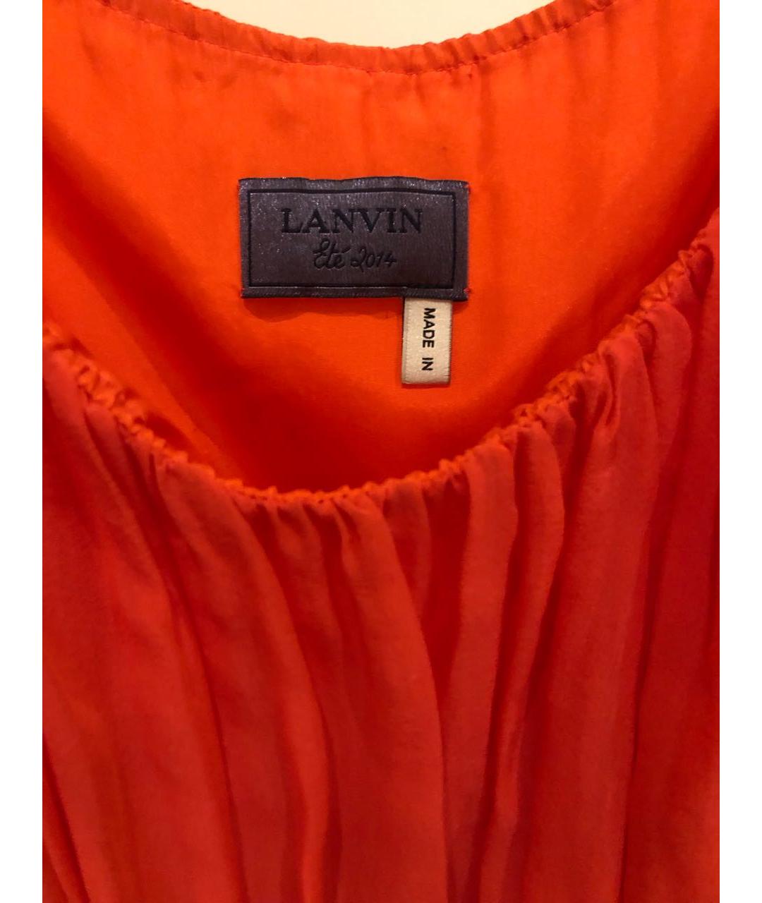 LANVIN Коралловое вискозное вечернее платье, фото 4