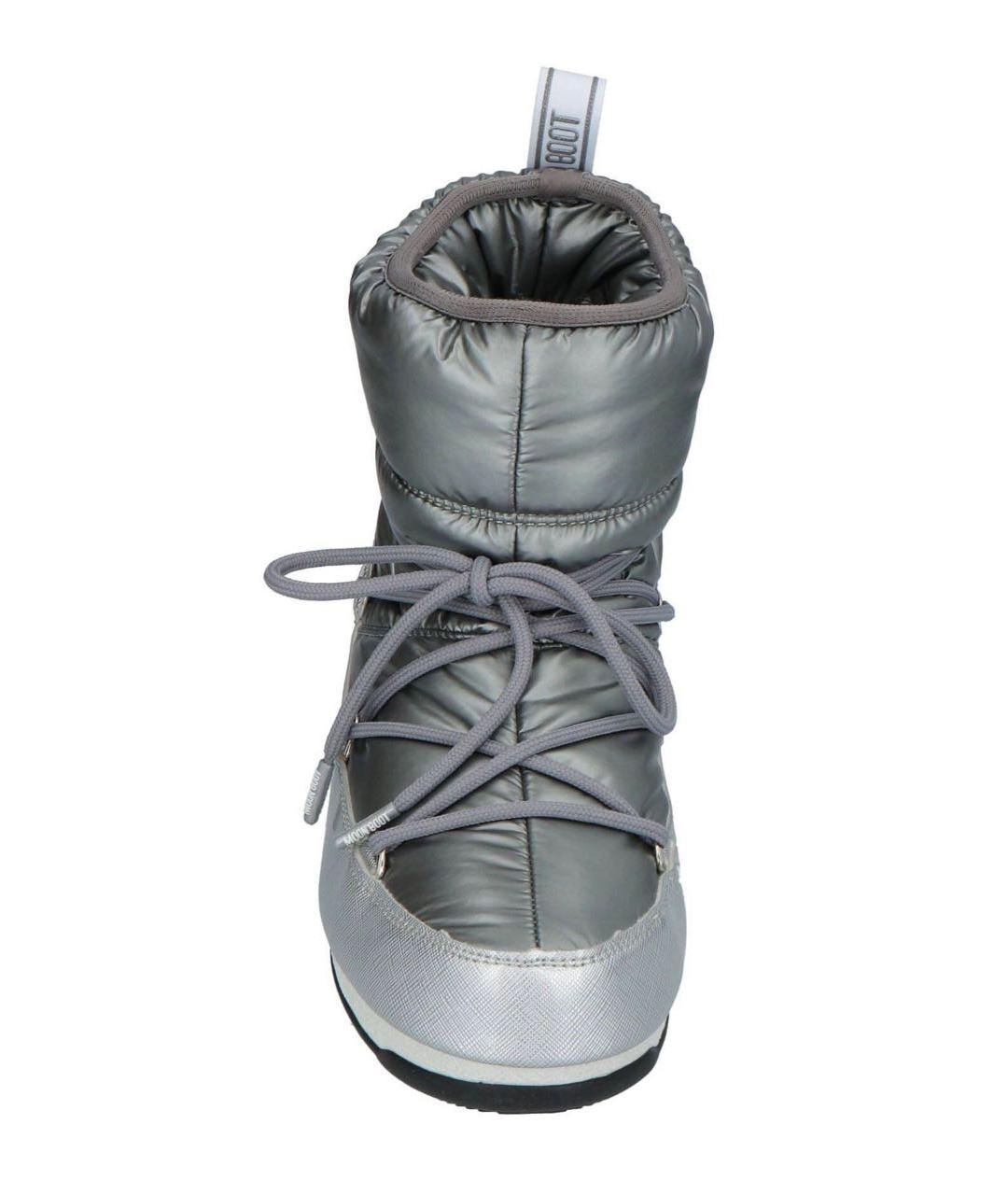 MOON BOOT Серебряные синтетические ботинки, фото 2