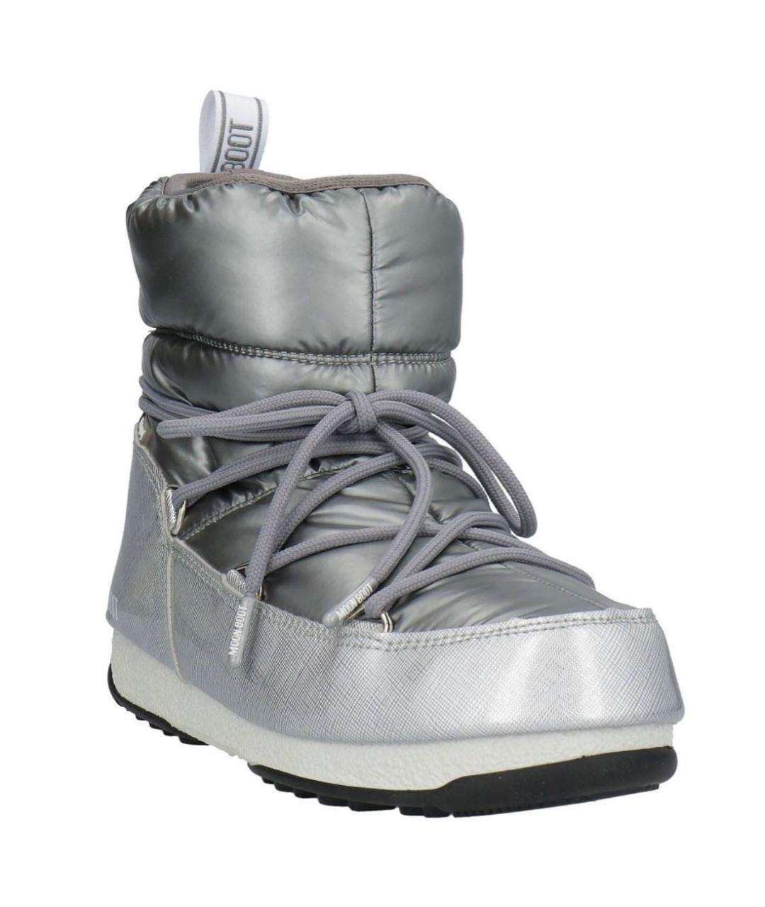 MOON BOOT Серебряные синтетические ботинки, фото 3