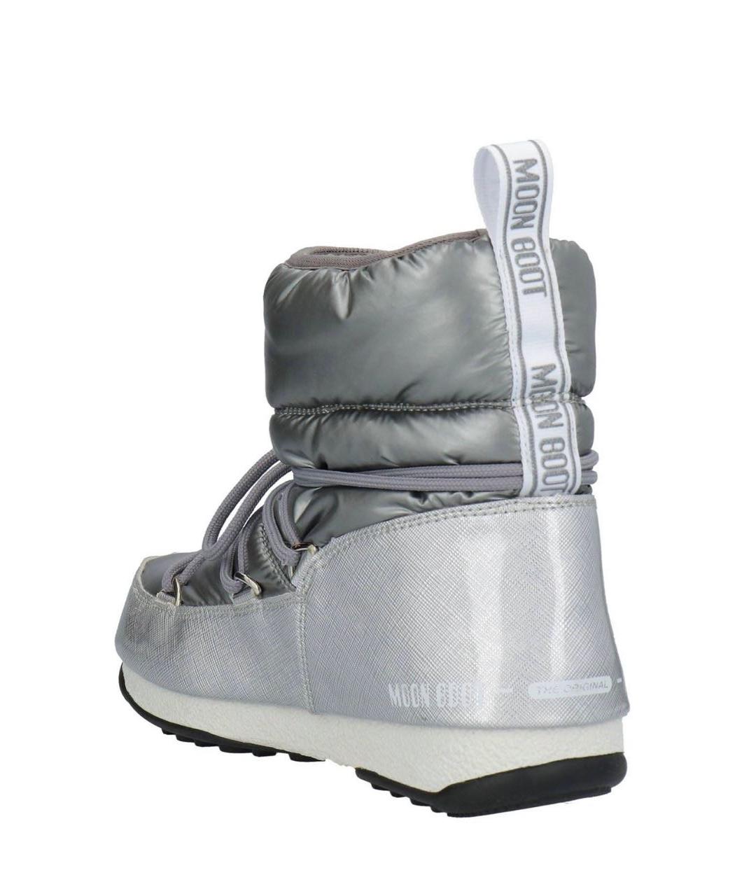 MOON BOOT Серебряные синтетические ботинки, фото 4