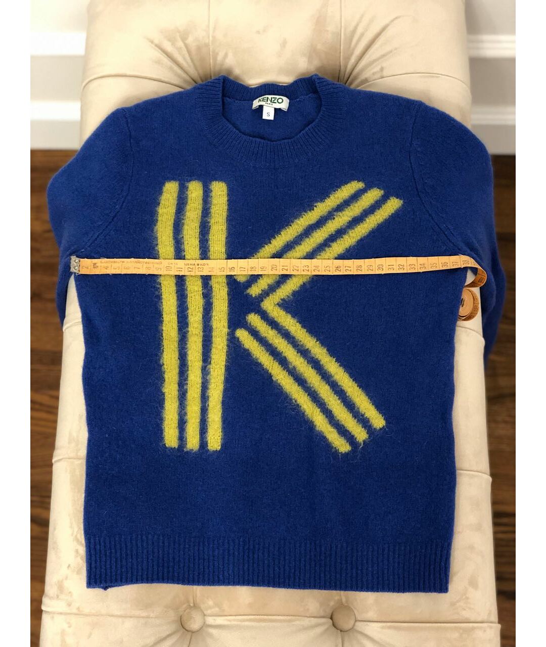 KENZO Синий шерстяной джемпер / свитер, фото 4