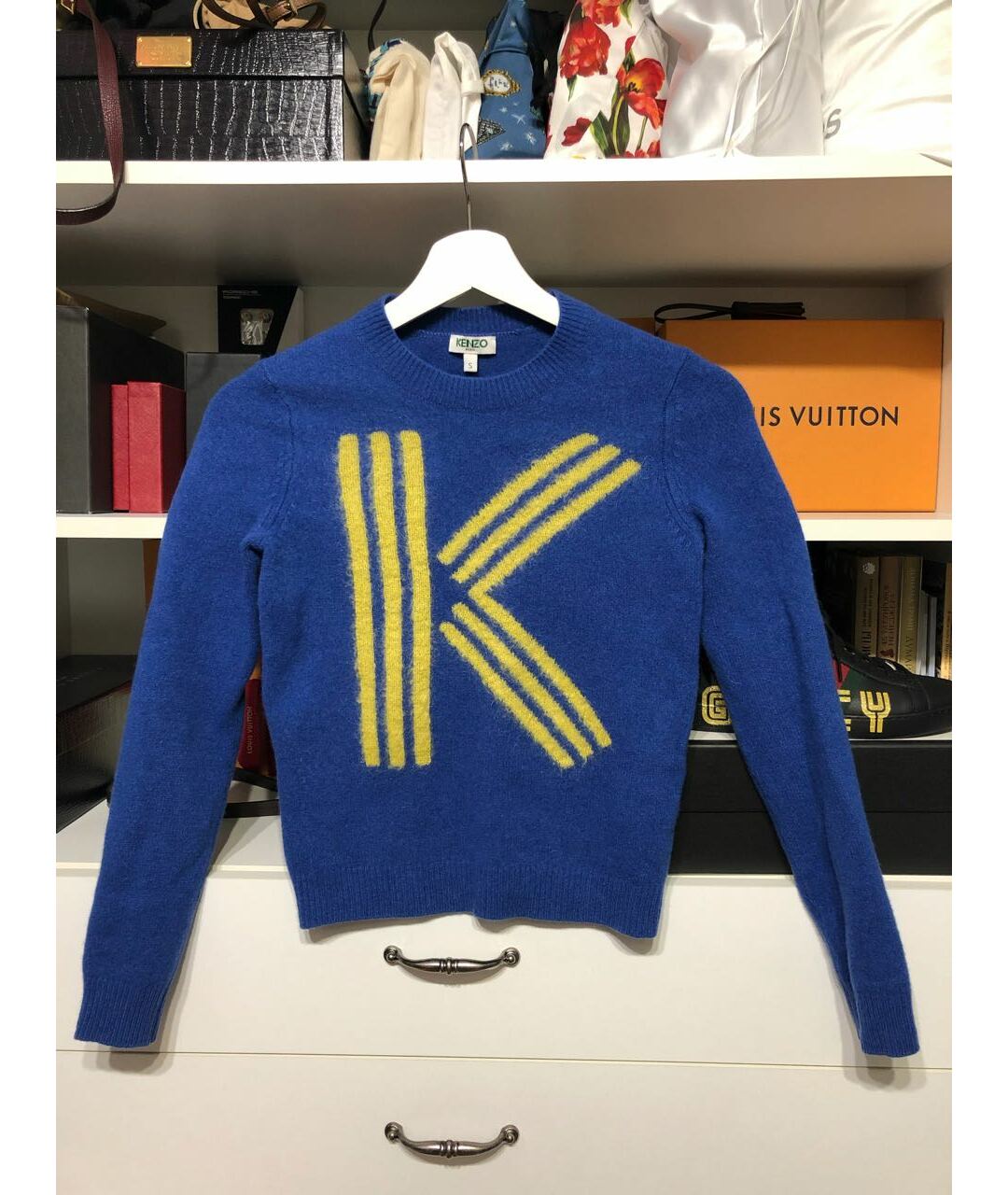 KENZO Синий шерстяной джемпер / свитер, фото 8