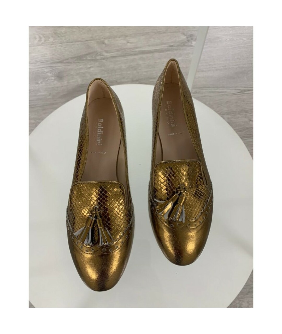 BALDININI Золотые кожаные туфли, фото 3