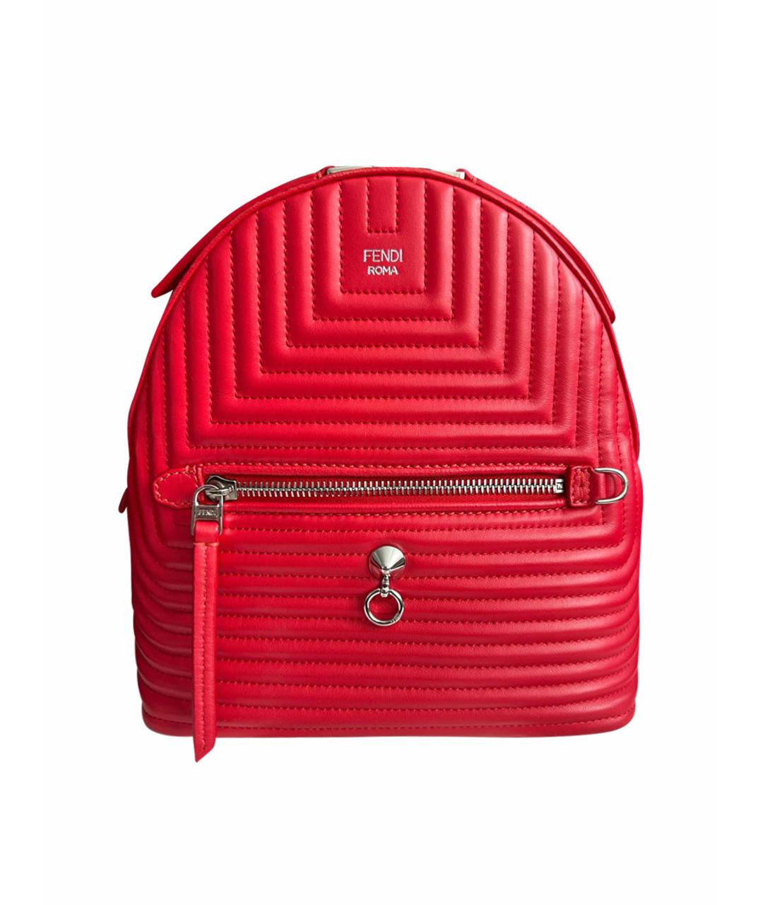 FENDI Красный кожаный рюкзак, фото 1