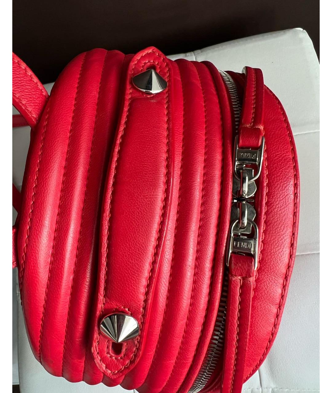 FENDI Красный кожаный рюкзак, фото 4
