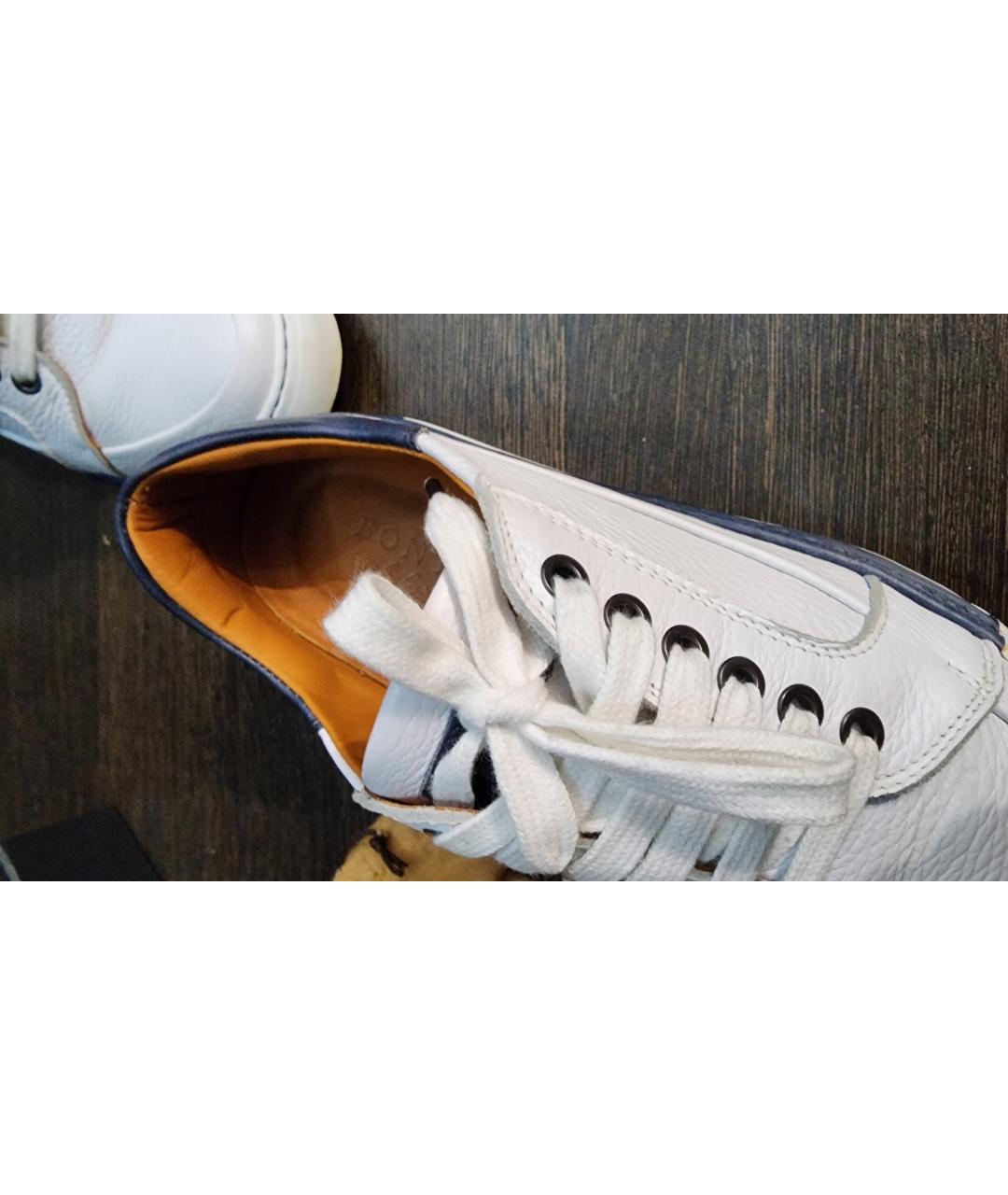 BONTONI Белые кожаные низкие кроссовки / кеды, фото 8