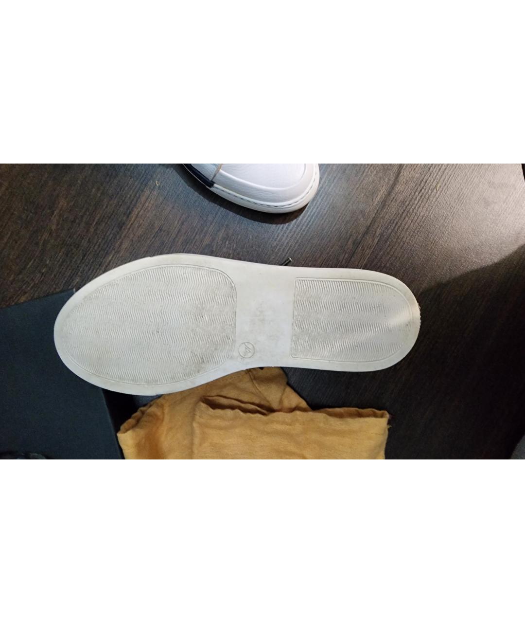 BONTONI Белые кожаные низкие кроссовки / кеды, фото 7