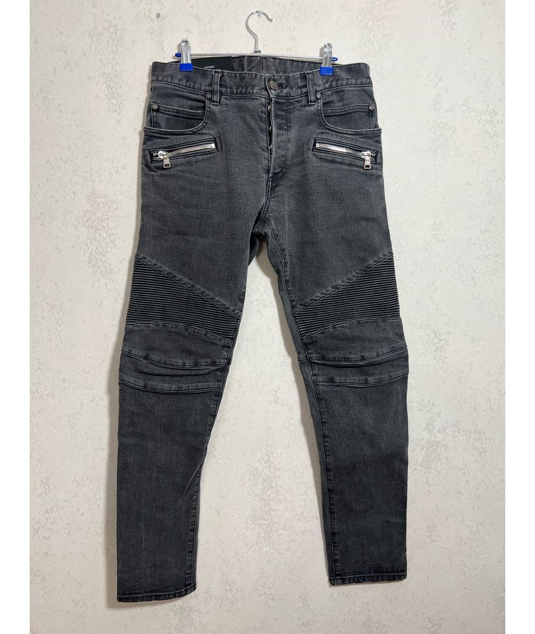 BALMAIN Серые хлопко-полиэстеровые джинсы скинни, фото 7