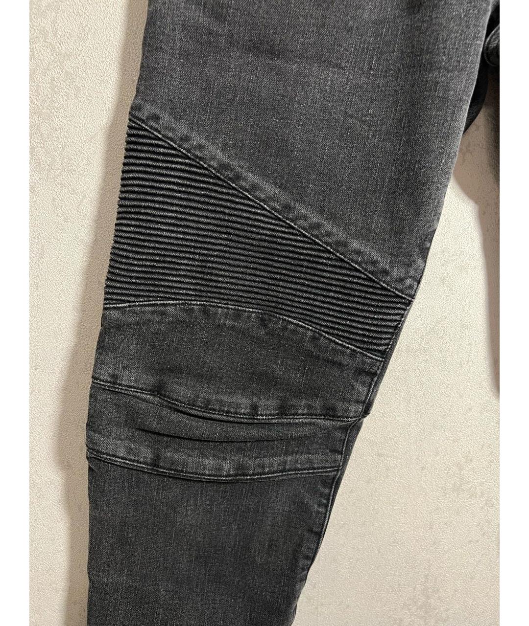BALMAIN Серые хлопко-полиэстеровые джинсы скинни, фото 6