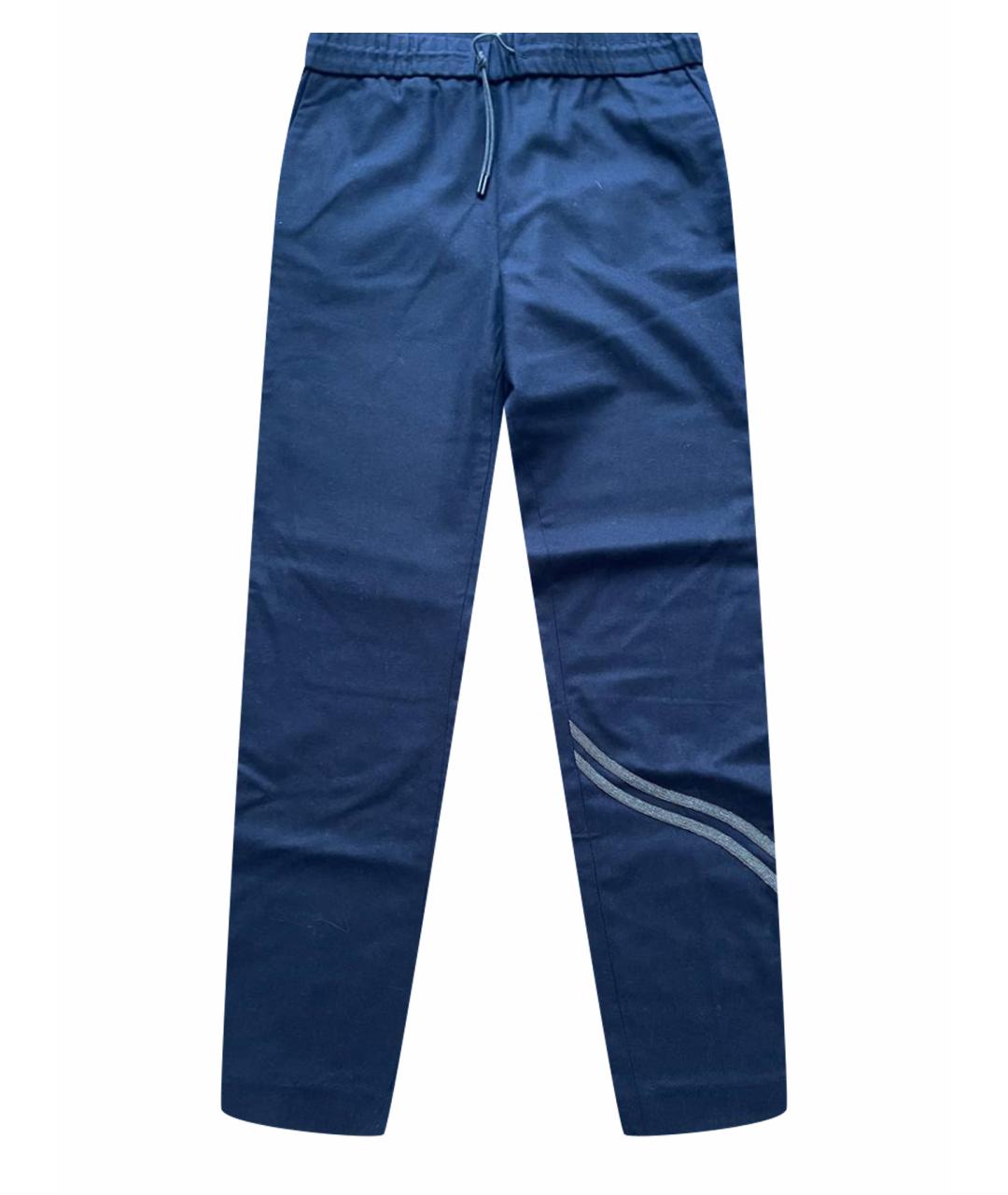 FABIANA FILIPPI Темно-синие шерстяные прямые брюки, фото 1