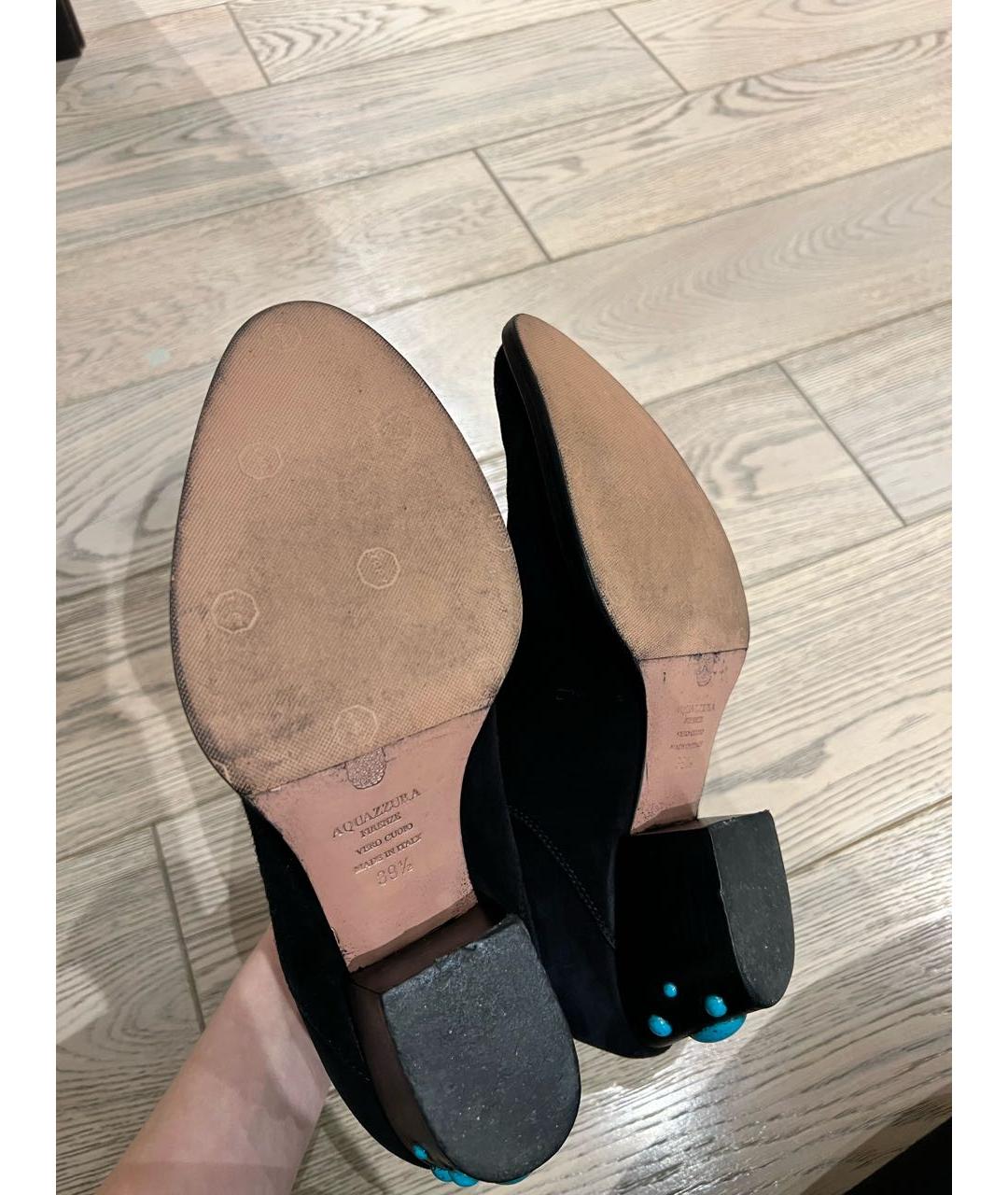 AQUAZZURA Черные замшевые ботильоны, фото 6