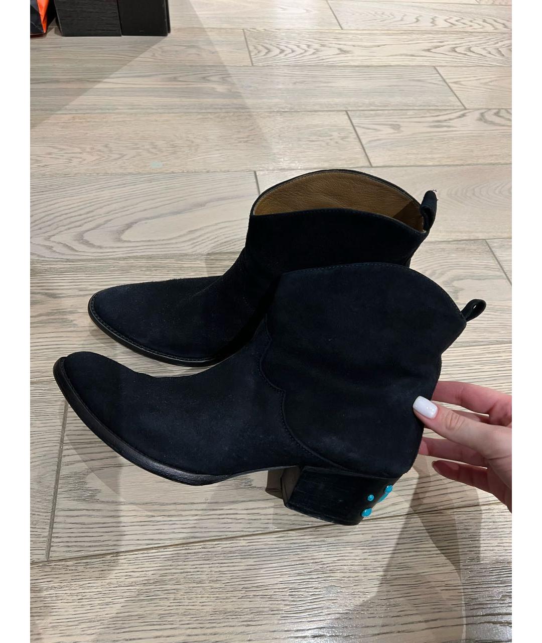 AQUAZZURA Черные замшевые ботильоны, фото 9