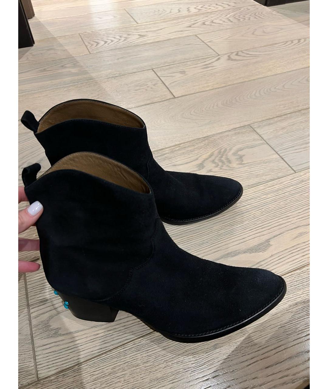 AQUAZZURA Черные замшевые ботильоны, фото 2