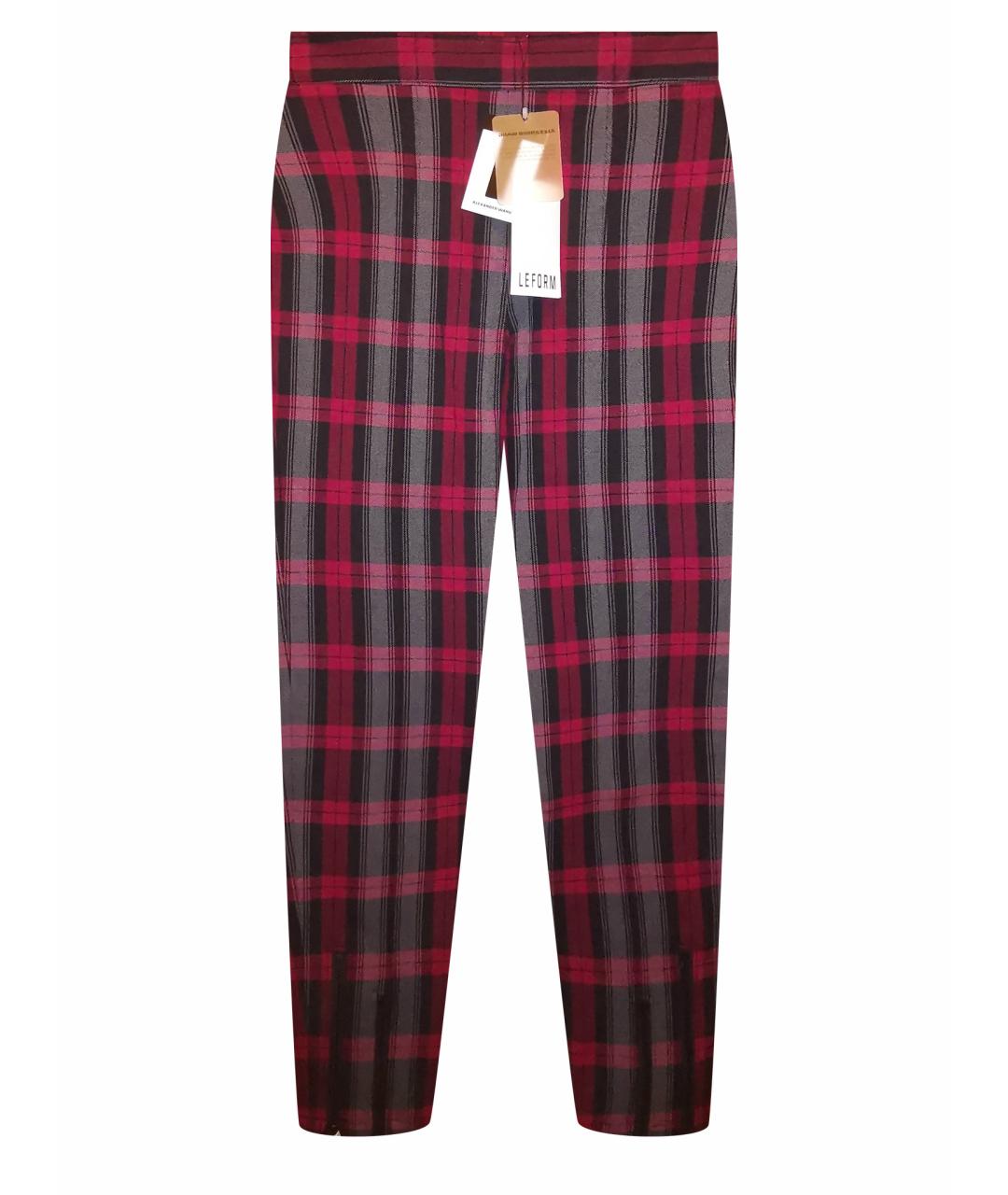 T BY ALEXANDER WANG Бордовые хлопко-эластановые брюки узкие, фото 1
