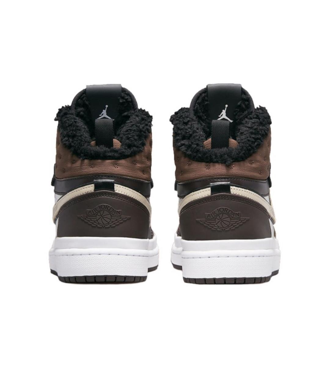 JORDAN Коричневые кожаные кроссовки, фото 4