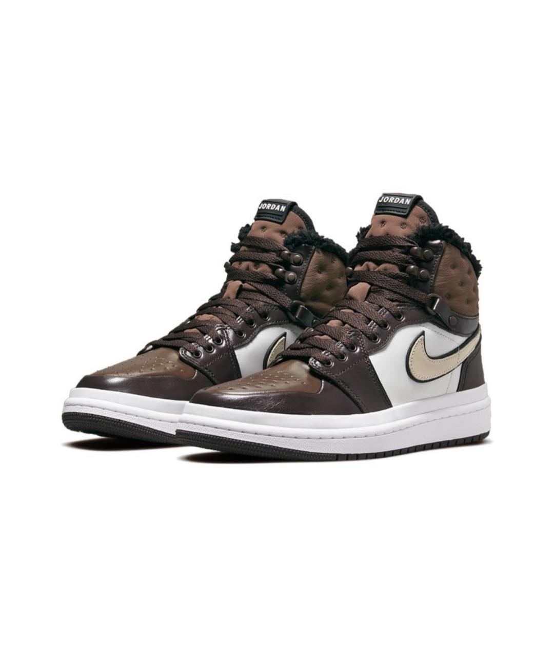 JORDAN Коричневые кожаные кроссовки, фото 3