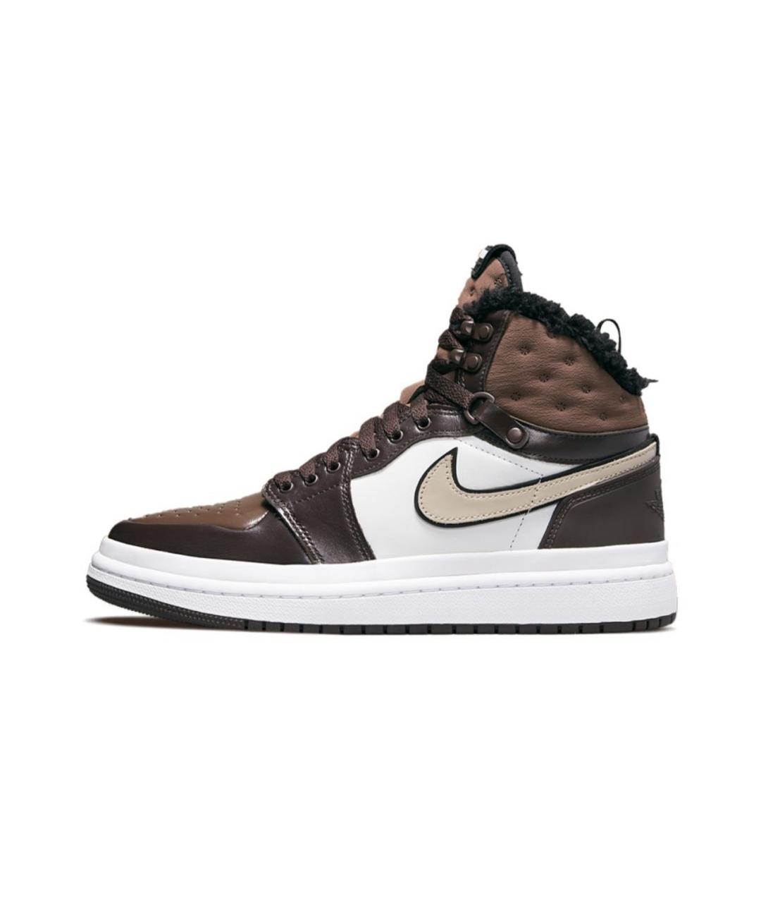 JORDAN Коричневые кожаные кроссовки, фото 2