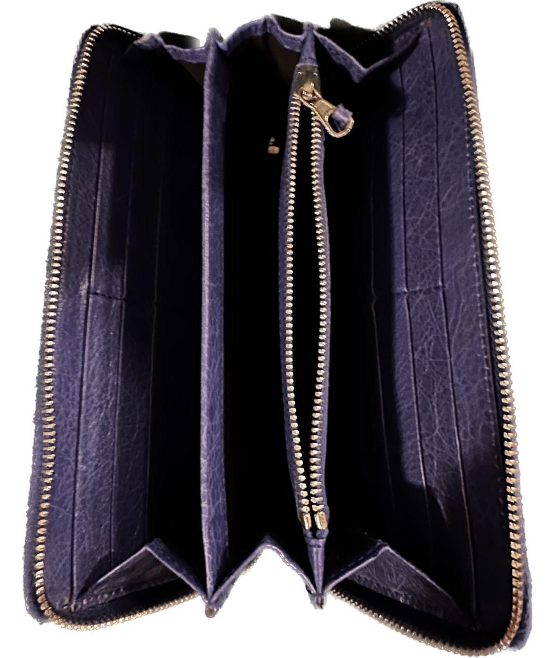 BALENCIAGA Темно-синий кожаный кошелек, фото 3