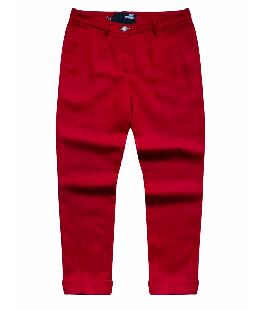 LOVE MOSCHINO Красные прямые брюки, фото 1
