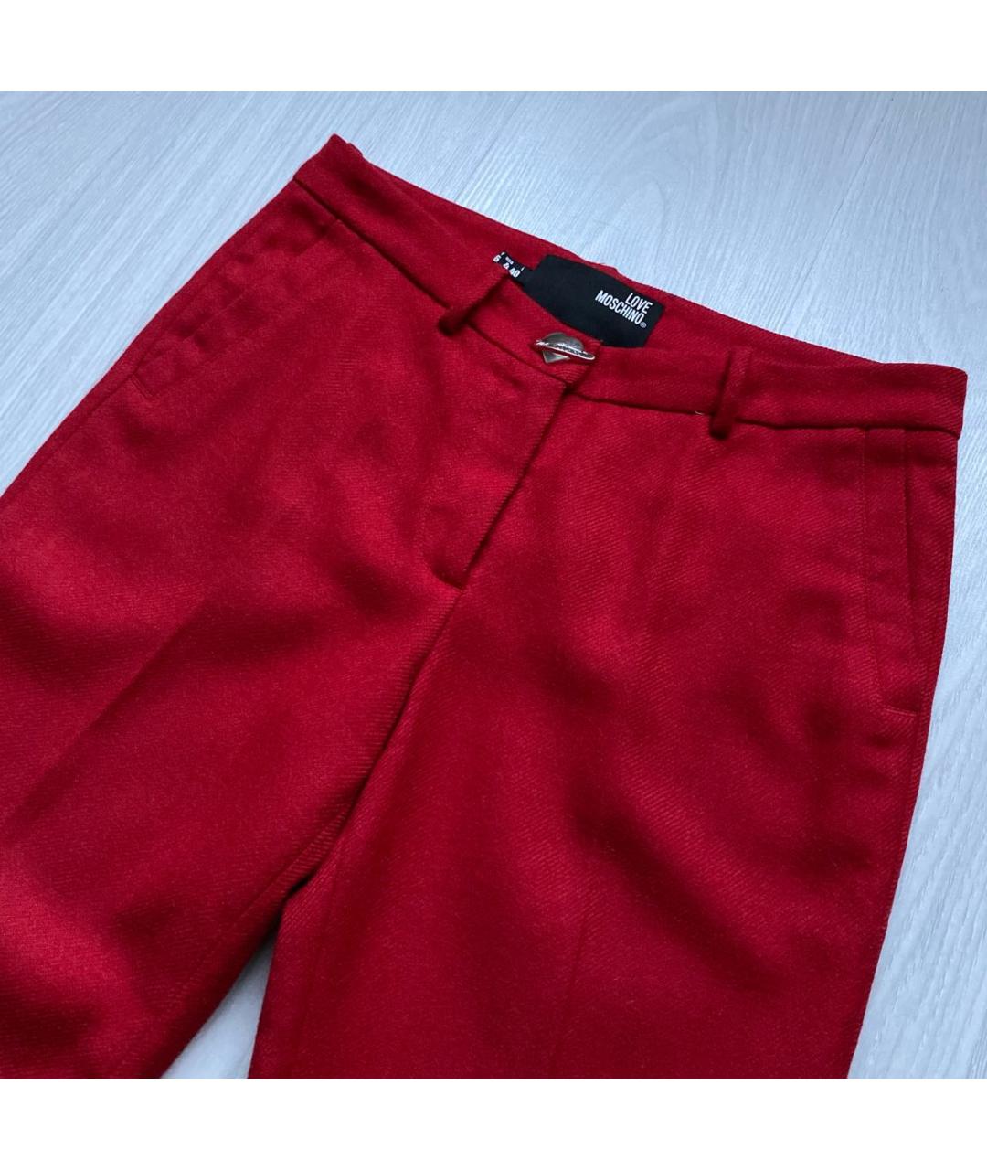 LOVE MOSCHINO Красные прямые брюки, фото 2