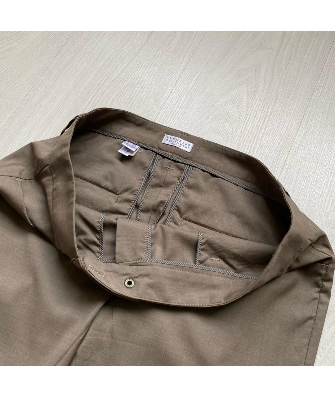 BRUNELLO CUCINELLI Коричневые брюки узкие, фото 6