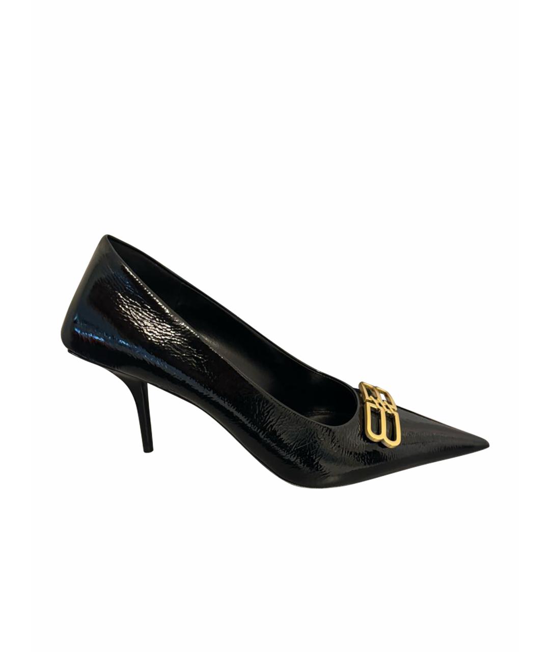 BALENCIAGA Черные туфли из лакированной кожи, фото 1