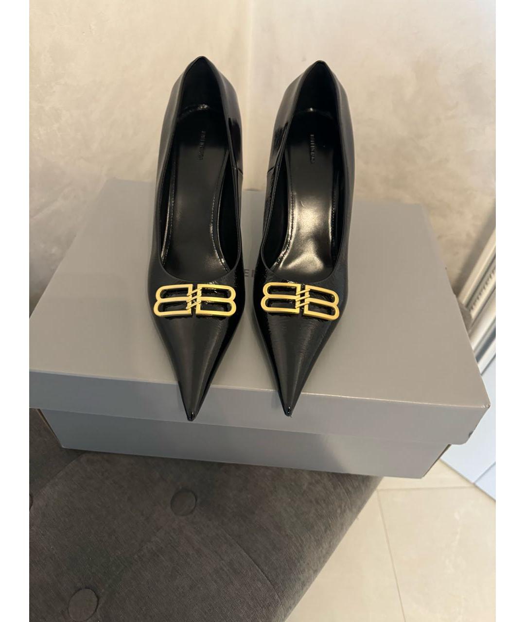 BALENCIAGA Черные туфли из лакированной кожи, фото 2