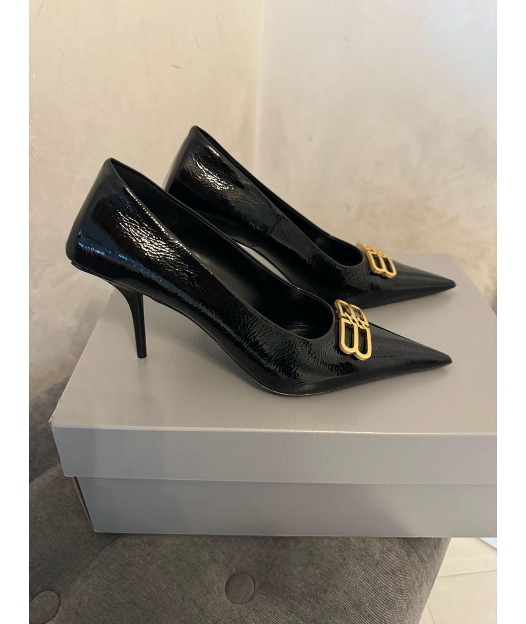 BALENCIAGA Черные туфли из лакированной кожи, фото 5