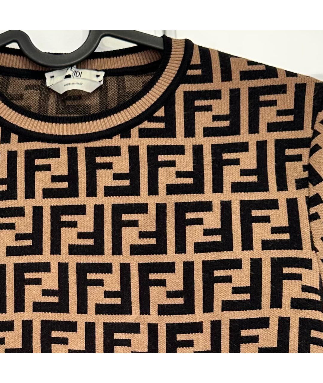 FENDI Коричневая футболка, фото 3
