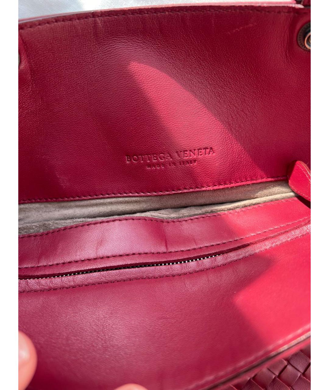 BOTTEGA VENETA Бордовая кожаная сумка с короткими ручками, фото 5