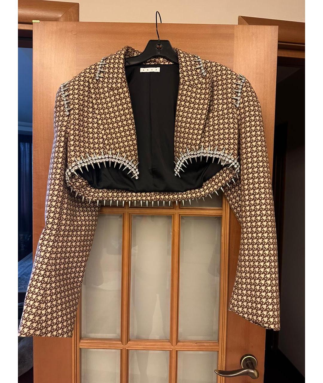 AREA Коричневый хлопковый жакет/пиджак, фото 2