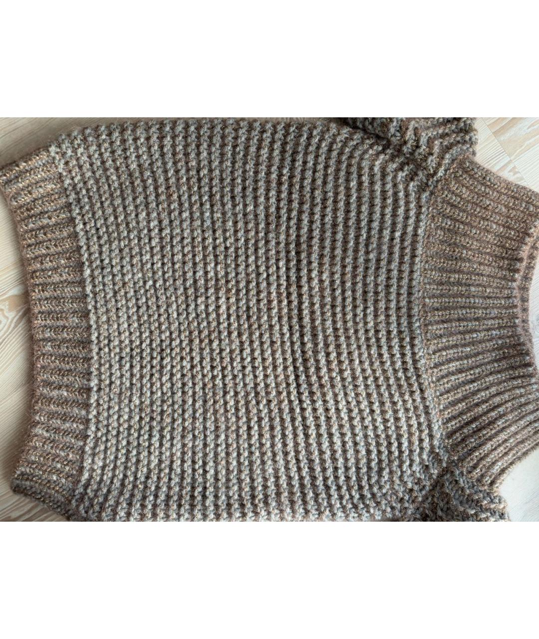 FABIANA FILIPPI Коричневый кашемировый джемпер / свитер, фото 2