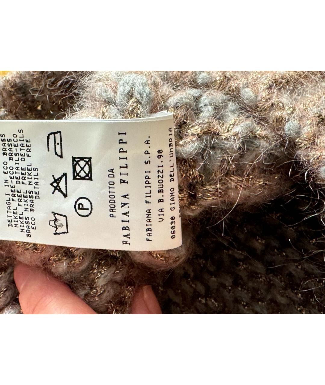 FABIANA FILIPPI Коричневый кашемировый джемпер / свитер, фото 4