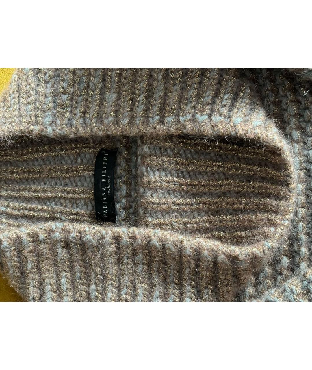 FABIANA FILIPPI Коричневый кашемировый джемпер / свитер, фото 3