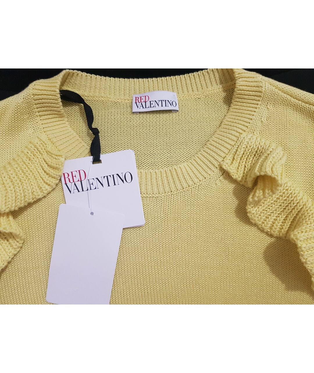 RED VALENTINO Желтый хлопковый джемпер / свитер, фото 3