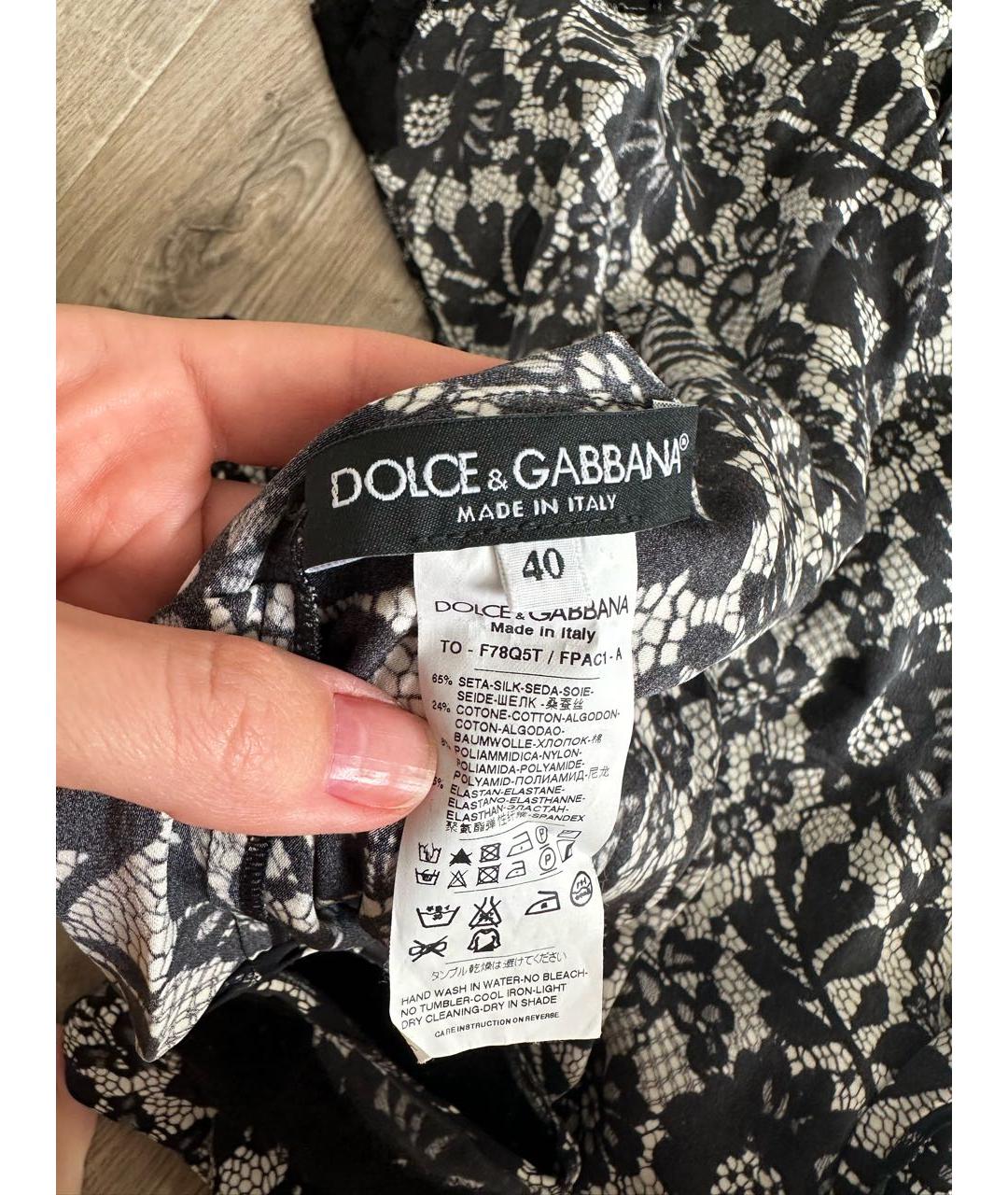 DOLCE&GABBANA Черный шелковый костюм с брюками, фото 3