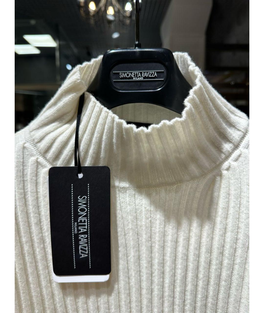 SIMONETTA RAVIZZA Белый кашемировый джемпер / свитер, фото 3
