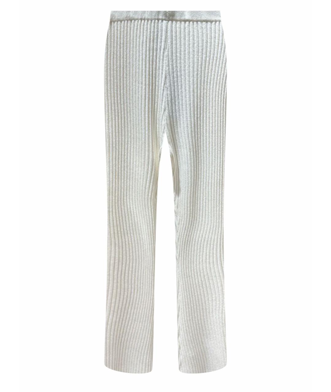 SIMONETTA RAVIZZA Белые кашемировые прямые брюки, фото 1