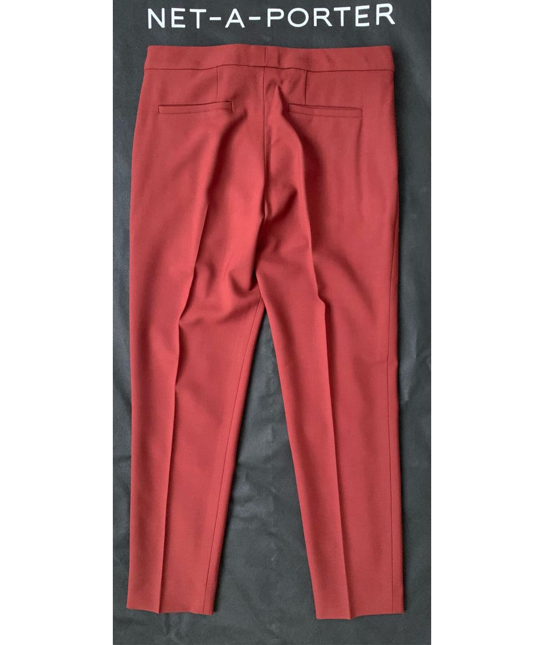 CHLOE Бордовые шерстяные прямые брюки, фото 4