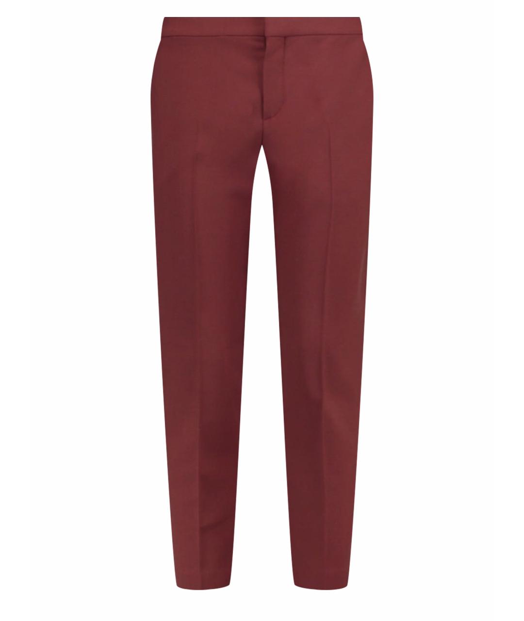 CHLOE Бордовые шерстяные прямые брюки, фото 1