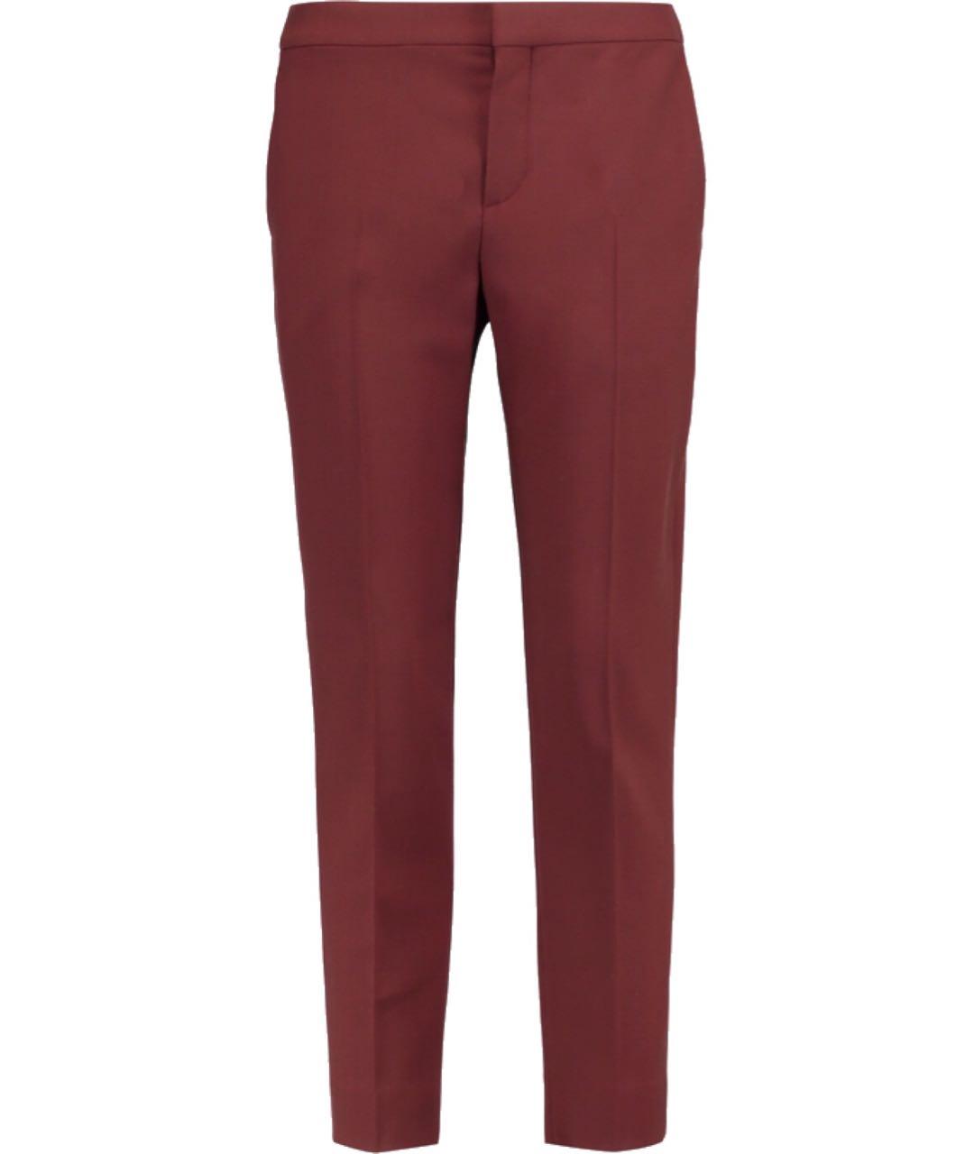 CHLOE Бордовые шерстяные прямые брюки, фото 7
