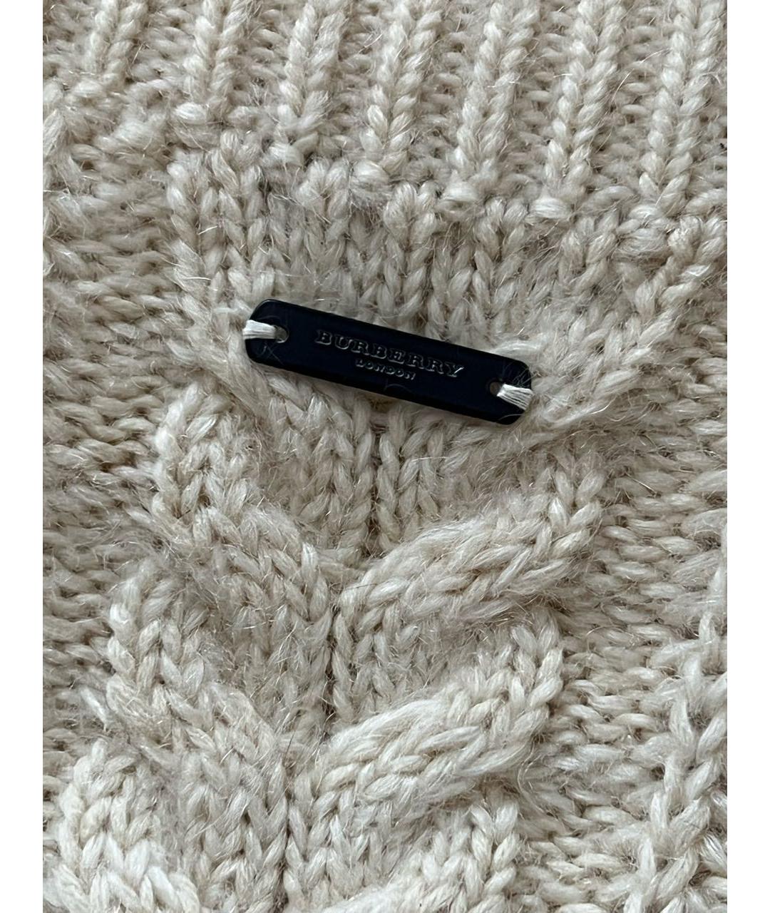 BURBERRY Бежевый шерстяной джемпер / свитер, фото 4