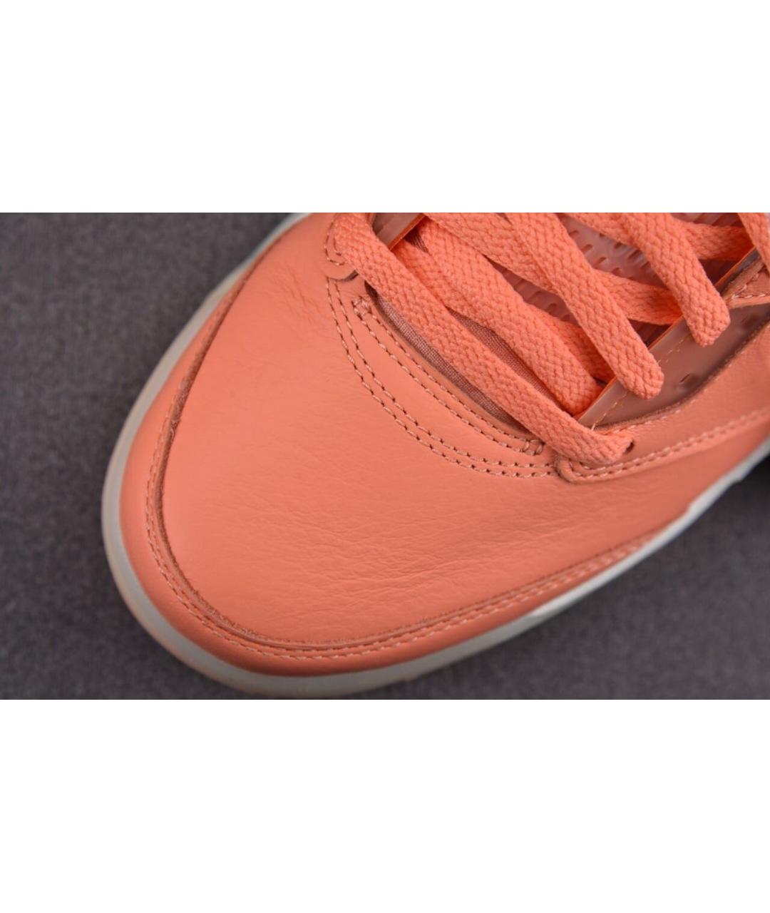 JORDAN Оранжевое кожаные высокие кроссовки / кеды, фото 2