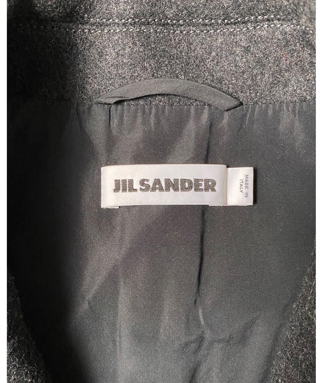 JIL SANDER Антрацитовое шерстяное пальто, фото 3