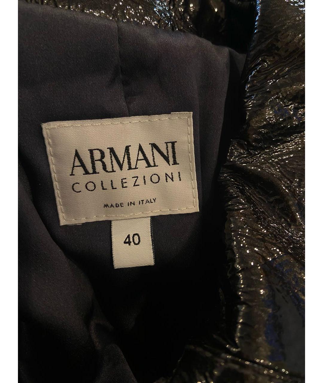 ARMANI COLLEZIONI Черная кожаная куртка, фото 2