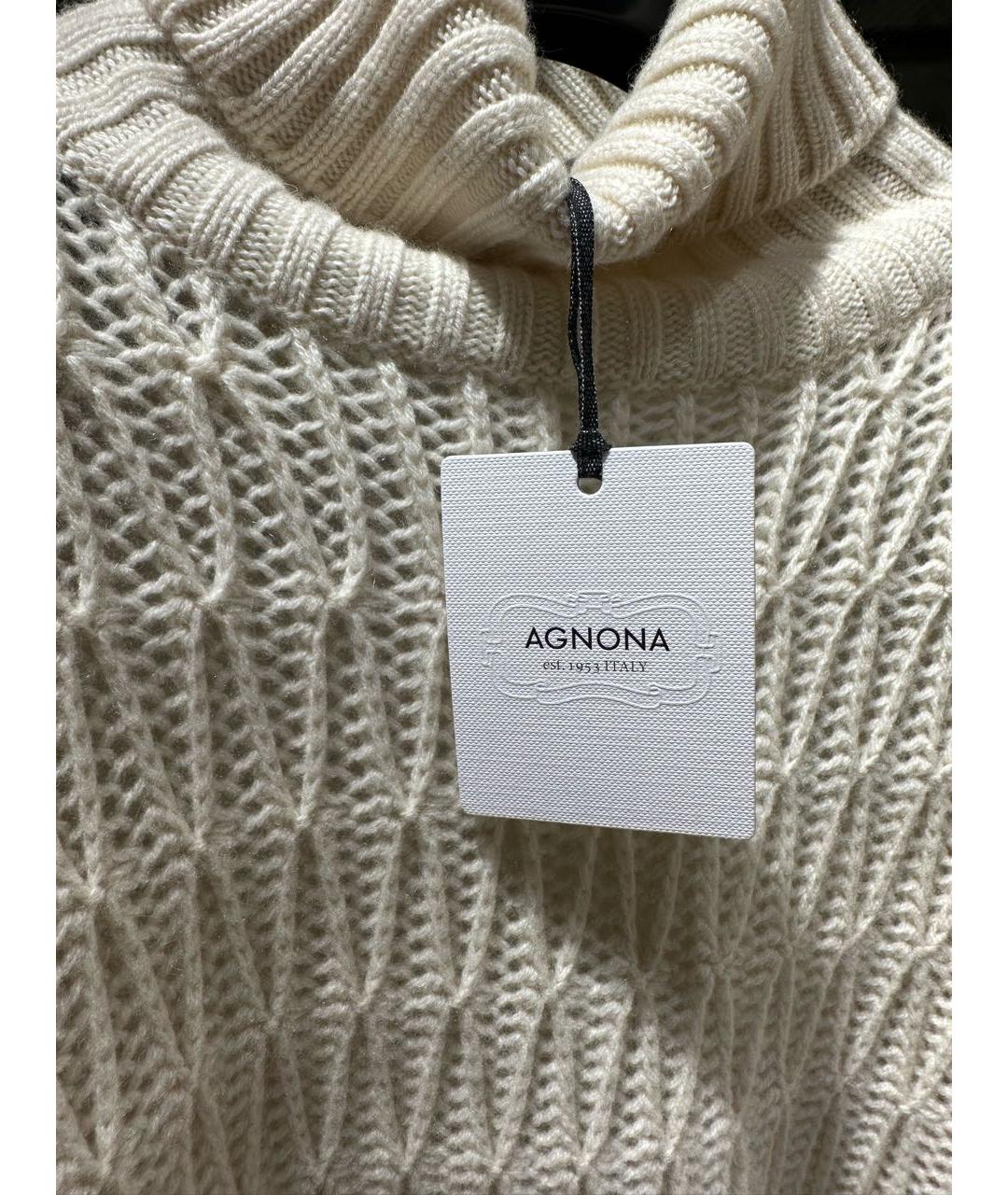 AGNONA Белый кашемировый джемпер / свитер, фото 3