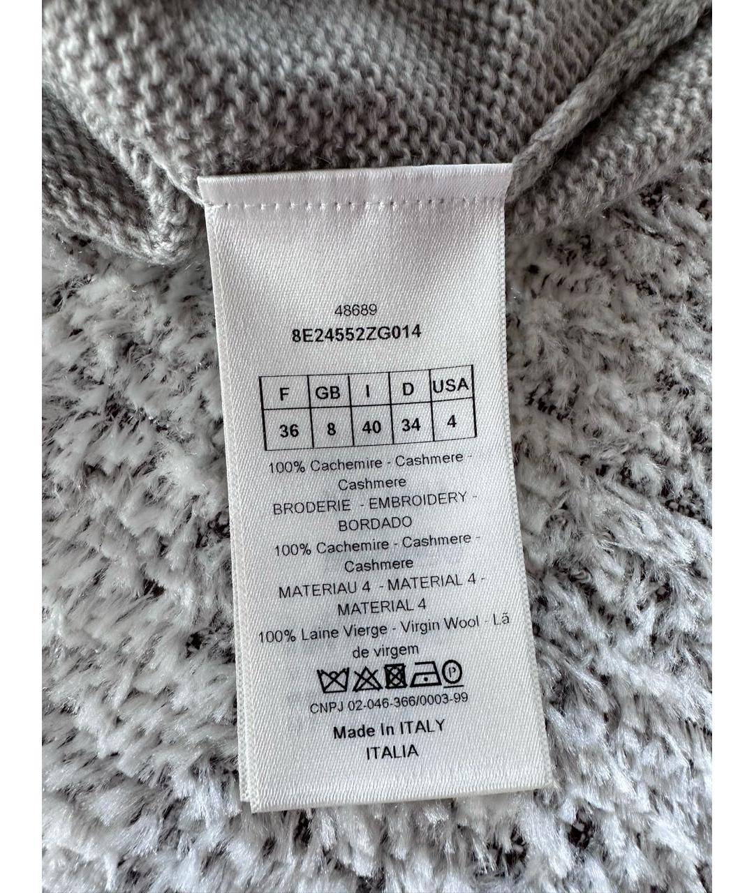 CHRISTIAN DIOR Антрацитовый кашемировый джемпер / свитер, фото 3