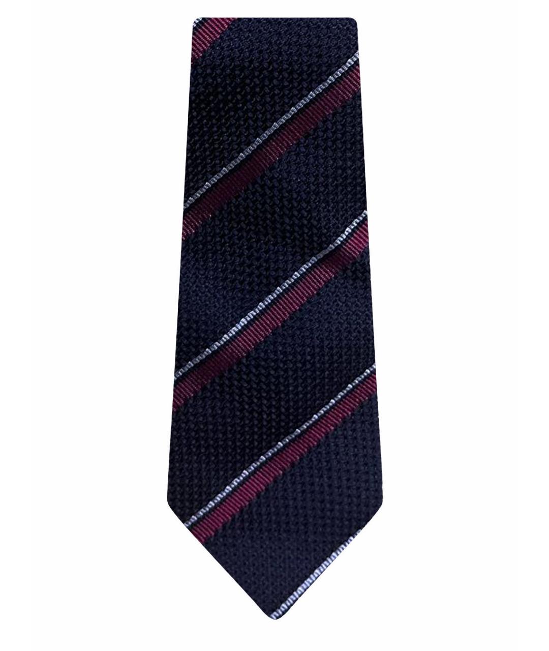 PRADA Темно-синий шелковый галстук, фото 1