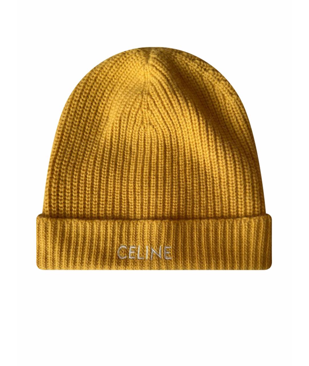 CELINE Желтая шерстяная шапка, фото 1