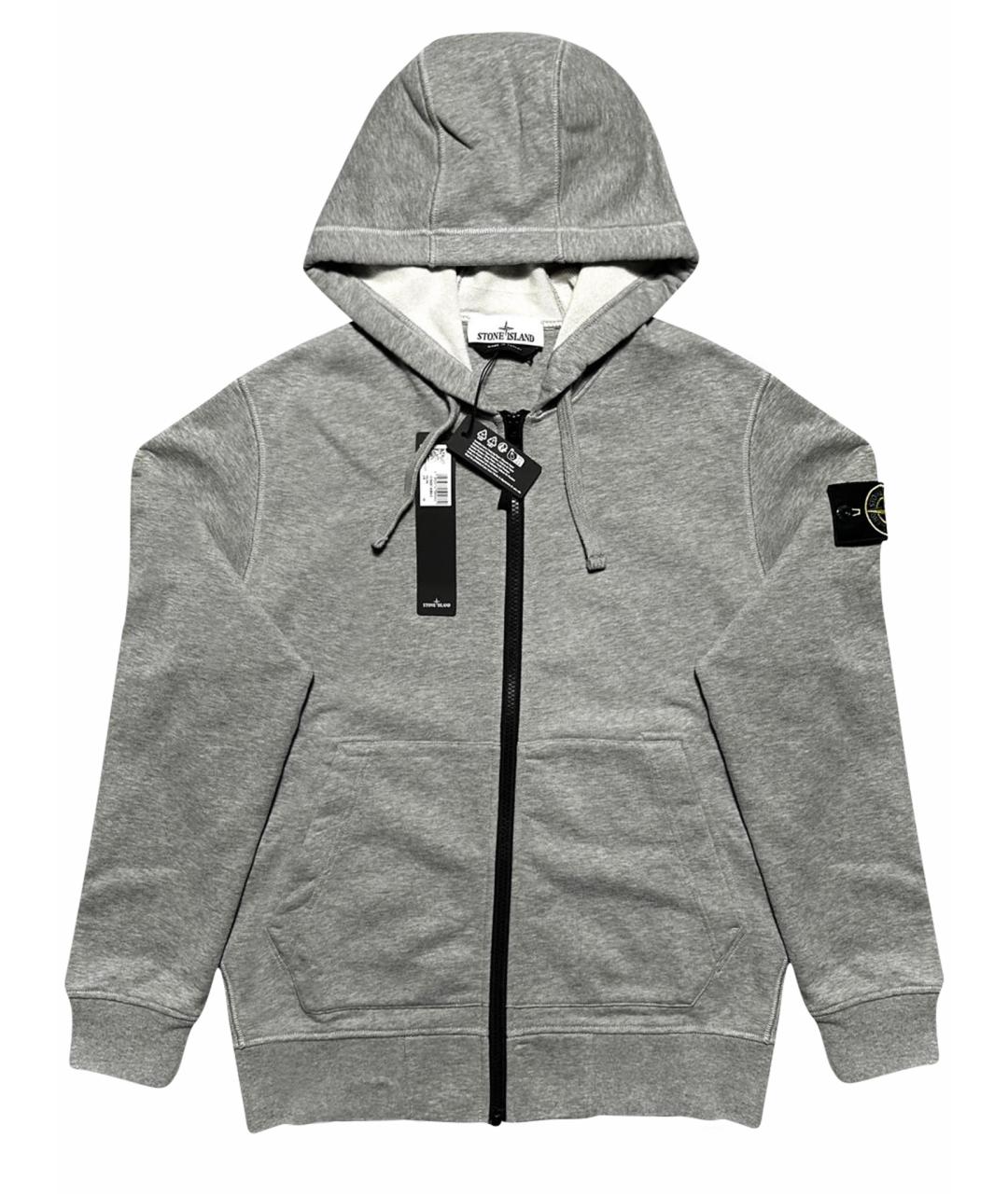 Grey stone island deals zip hoodie